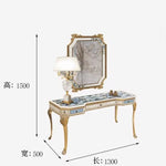 miroir console bois or ornements baroques meuble chambre coucher classique