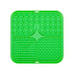 tapis léchage animal silicone antidérapant trous réguliers surface rugueuse moderne vert bleu