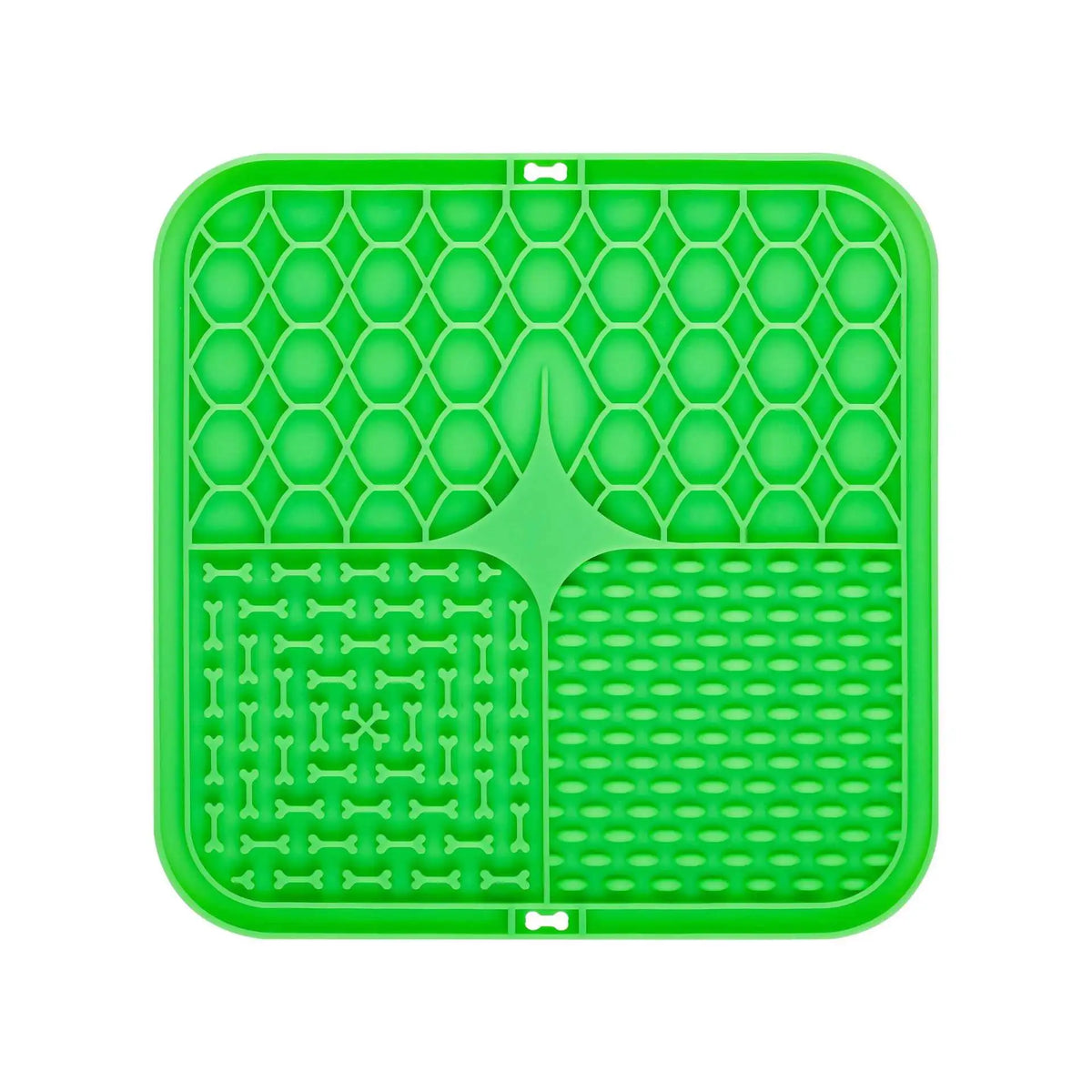 tapis léchage animal silicone antidérapant trous réguliers surface rugueuse moderne vert bleu