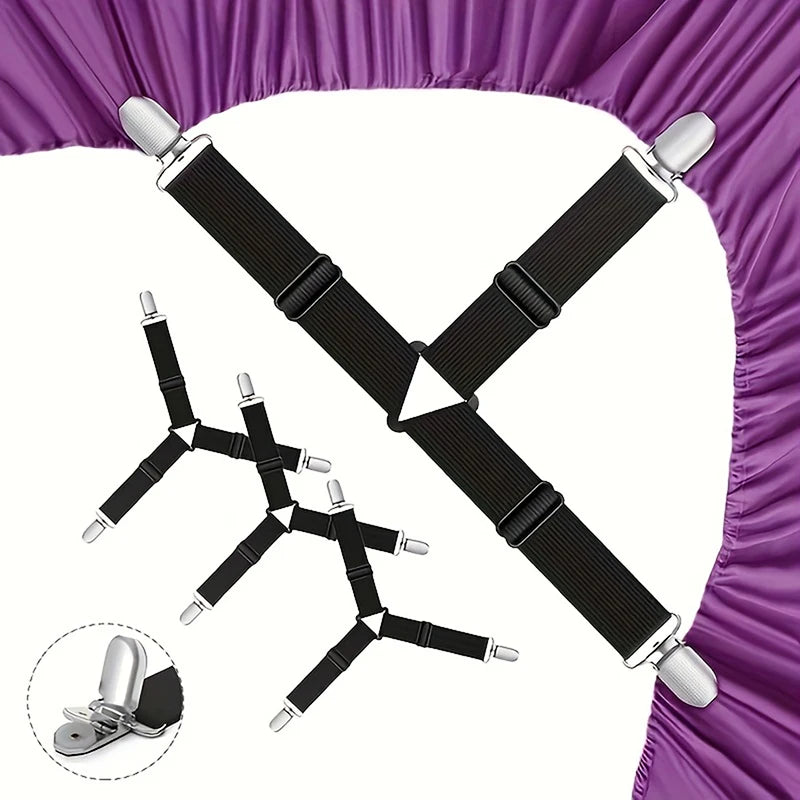 clips draps blanc noir bandes tissu ajustables pratique fonctionnel fixations métalliques