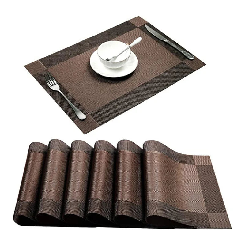 tapis table moderne rectangle gris marron bleu noir beige argent rayures horizontales durable vinyle