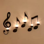 support bougies moderne noir notes musicales bougies non fournies chambre salon decoration murale française