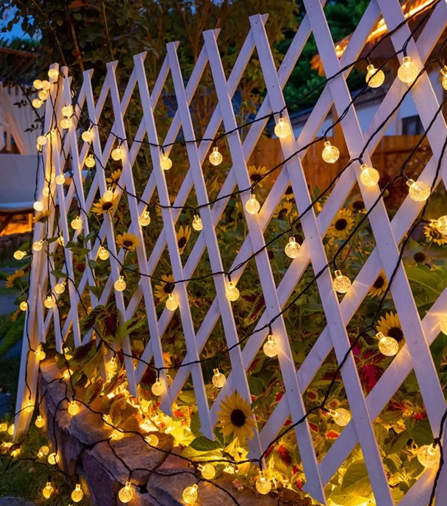 guirlande lumineuse solaire blanc doré translucides modernes noël extérieur 2000 lumens 100 led piquet