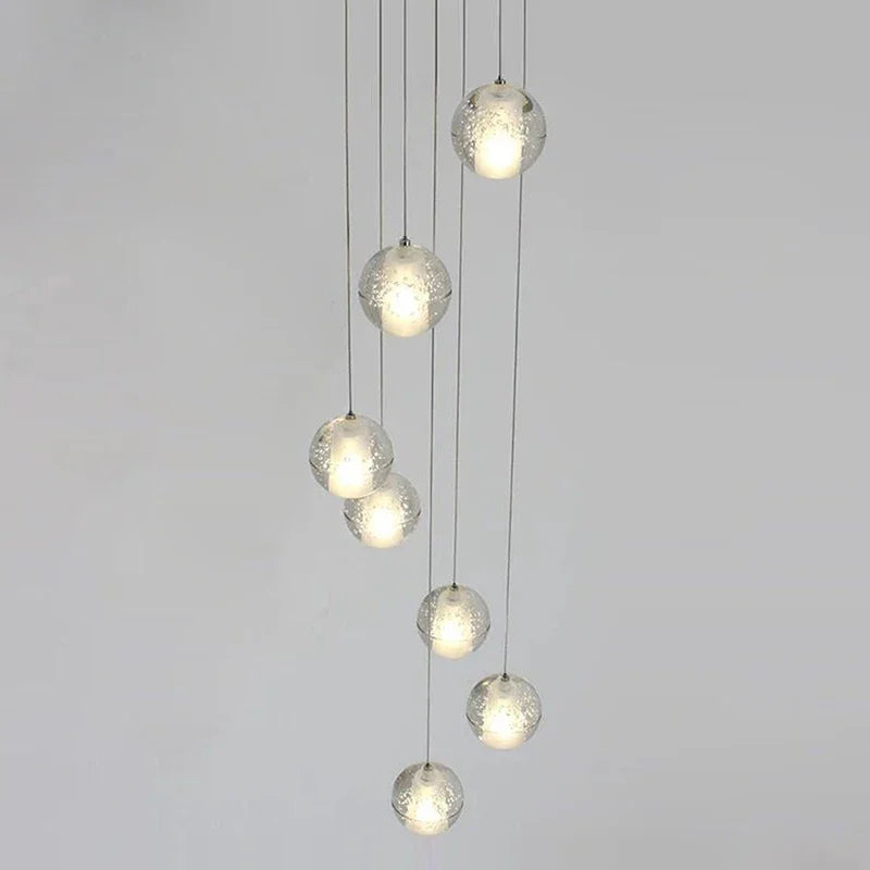 suspension lumineuse moderne cristal transparent argentées chambre salon