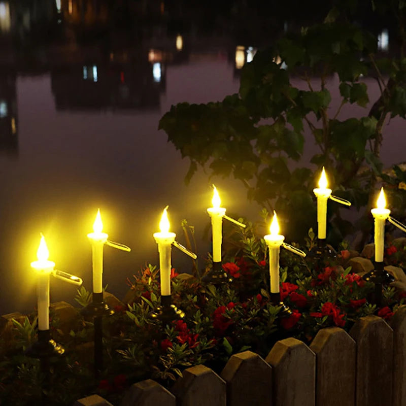 décoration extérieure moderne bougie led solaire blanc ip55 facile jardin urgence sécurité environnemental