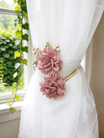 rideaux polonais moderne anneaux métal doré fleurs élégants accessoires fenêtres