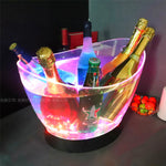 cuve glace transparente opacité légère moderne cuve bouteilles champagne glaçons rechargeable led blanc lumière