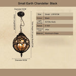 Lampe suspendue artisanale bronze noir ornements géométriques transparente vintage chambre salon