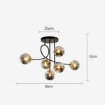 suspension lumineuse moderne boules sphériques translucides or blanc noir scandinave