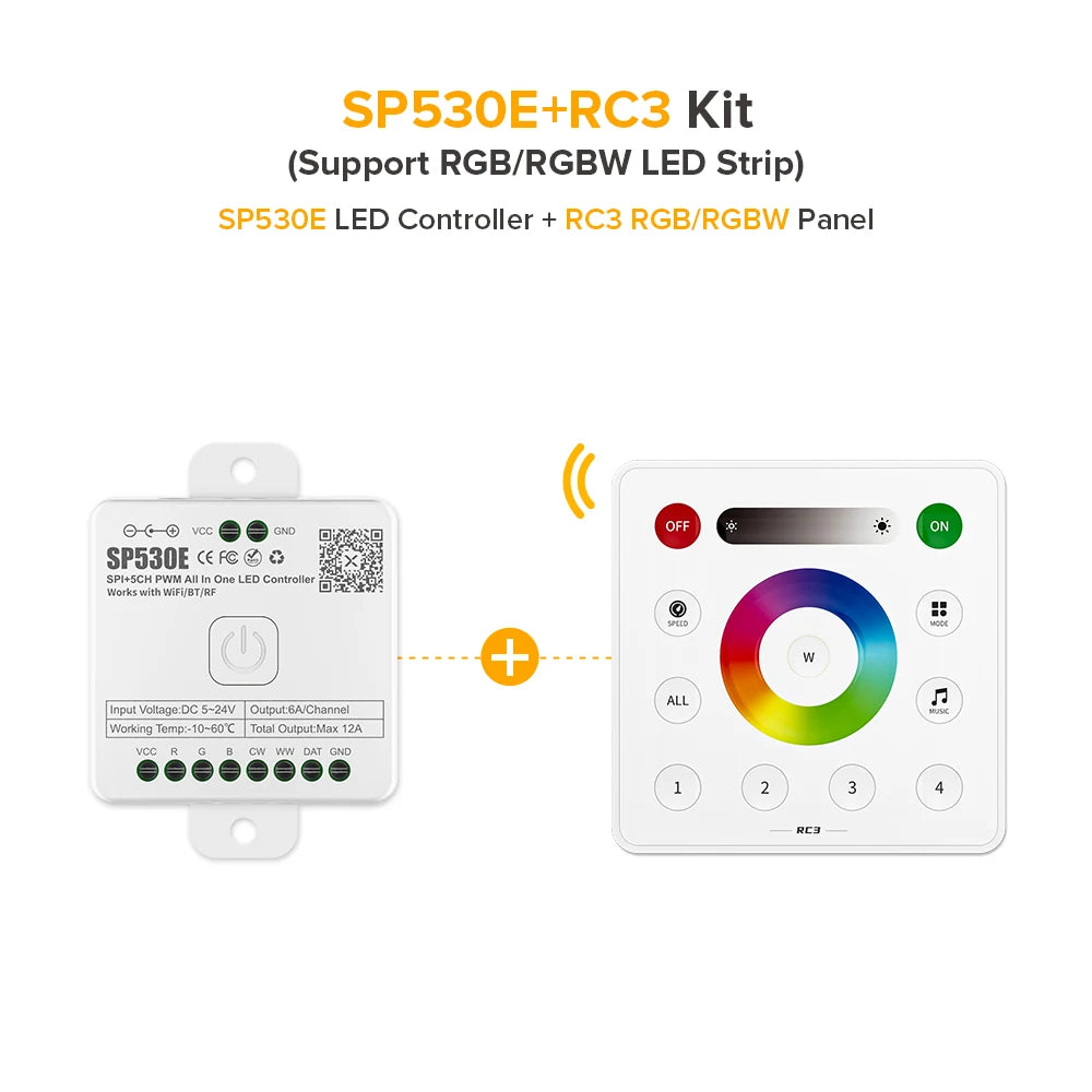 contrôleur led wifi bluetooth 5ch pwm rgbw ws2812 ws2811 sk6812 20m distance modernes