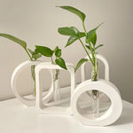 vases céramique blancs vases silicone tubes essai plateau compartiments hydroponiques fleurs modernes