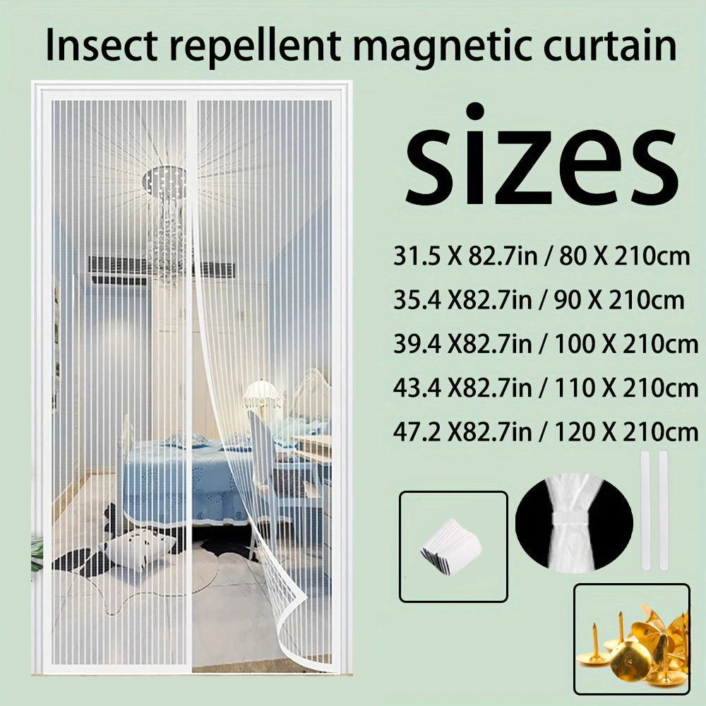 rideau porte magnétique maille fine noir anti moustiques été moderne adhésif 90x210cm opacité