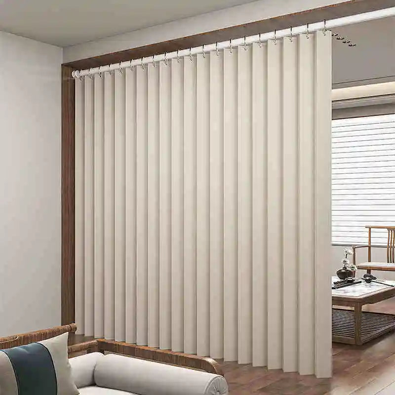 rideaux porte entrée séparation pièce chambre crème lin texturé moderne minimaliste