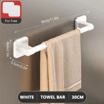 porte serviettes mural adhésif gris moderne salle bain support rangement serviettes guide mesure