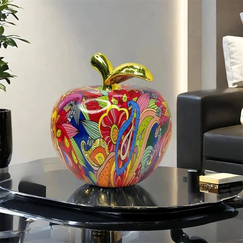 décoration intérieure moderne pomme abstraite multicolore rouge bleu jaune verte verte