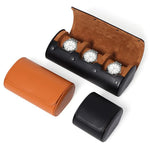 boîtes montres cuir marron noir velours classique rangement montres portable fashion casual étui