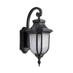 lampe murale classique verre texturé noir éclairage extérieur ip65 led aluminium