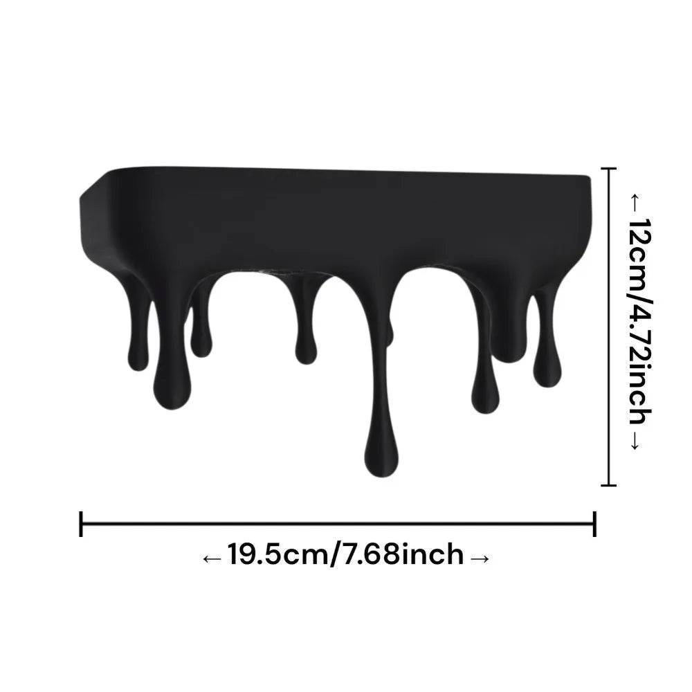 étagère murale moderne noir gouttes liquides ovale plastique stable salon bain