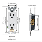 prise électrique moderne places blanc noir 15A 20A vis fixations