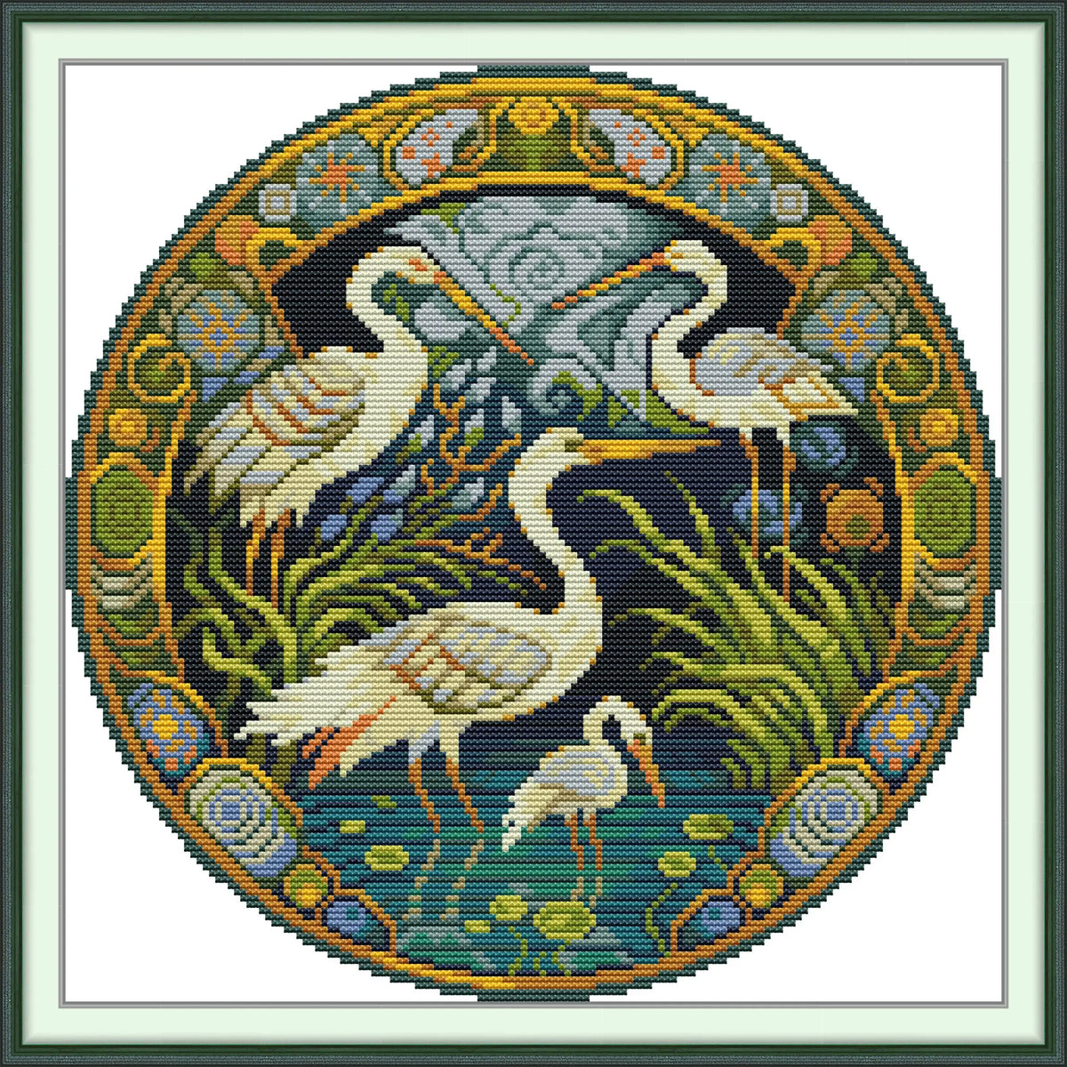 broderie oiseaux aquatiques 100 coton multicolore floral animalier art nouveau opaques kit diy travaux