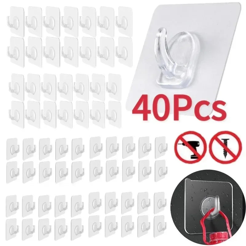 porte sacs adhésifs porte objets transparents utilisation multiple support charge lourde cuisine salle bain
