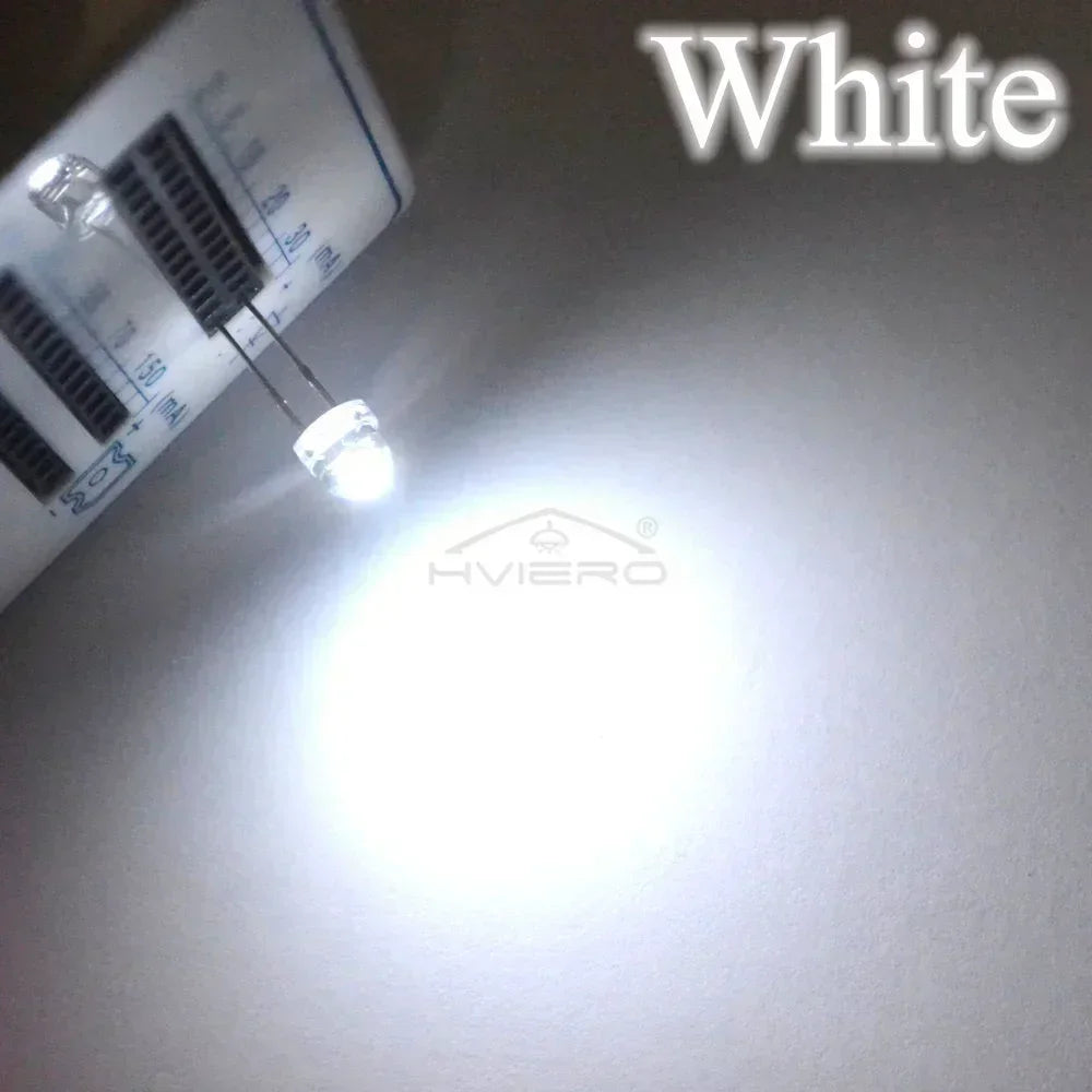 diodes led transparentes couleurs bleu vert rouge blanc chaud jaune violet rose pack 10