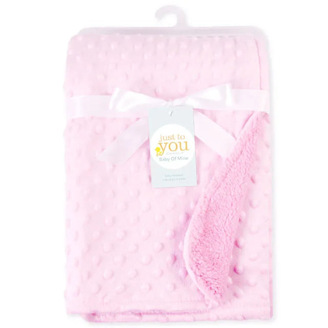 couverture bébé polaire douce hiver blanc bleu rose gris vert violet bordure pelucheuse