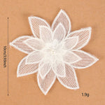 appliques decoratives dentelle blanche fleurs papillons broderie fine mariage decoration 20 pieces translucent