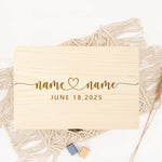 boîte bois gravure personnalisable vintage cadeau mariage souvenirs naturel cadenas poignée emballage bijoux rustic
