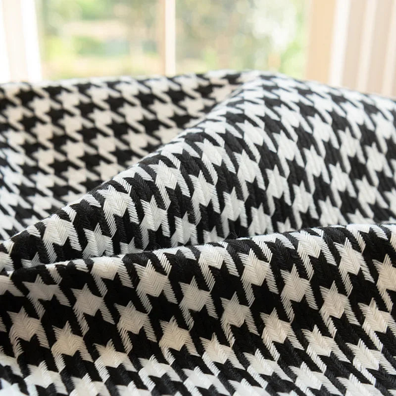 housses coussin pied poule géométrique noir blanc contemporain 40x40 45x45 50x50 60x60cm