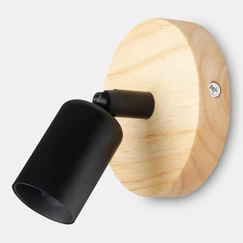 lampe murale moderne bois blanc noir minimaliste fixations vis chambre salon étude entree