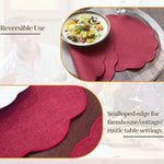 placemats rustiques lin rouge tissage naturel résistants chaleur table cuisine