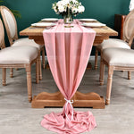 chemin table vert clair moderne uni opaque 30x300cm ruban blanc decoration anniversaire mariage noel
