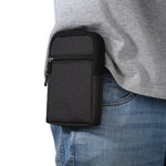 pochette taille homme toile bleu gris noir pratique moderne carabine zips poignée porte clés