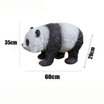 statues panda peluche lumineuses extérieures étanches noir blanc feuilles bambou moderne