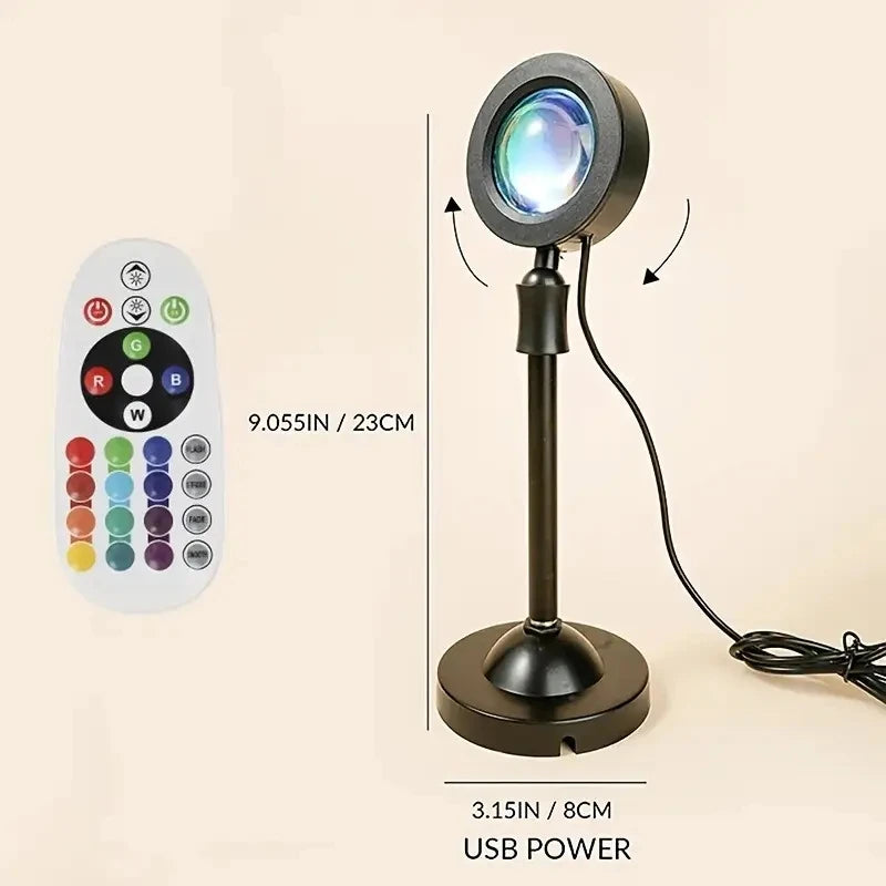 projecteur led noir blanc multicolore télécommande câble usb moderne