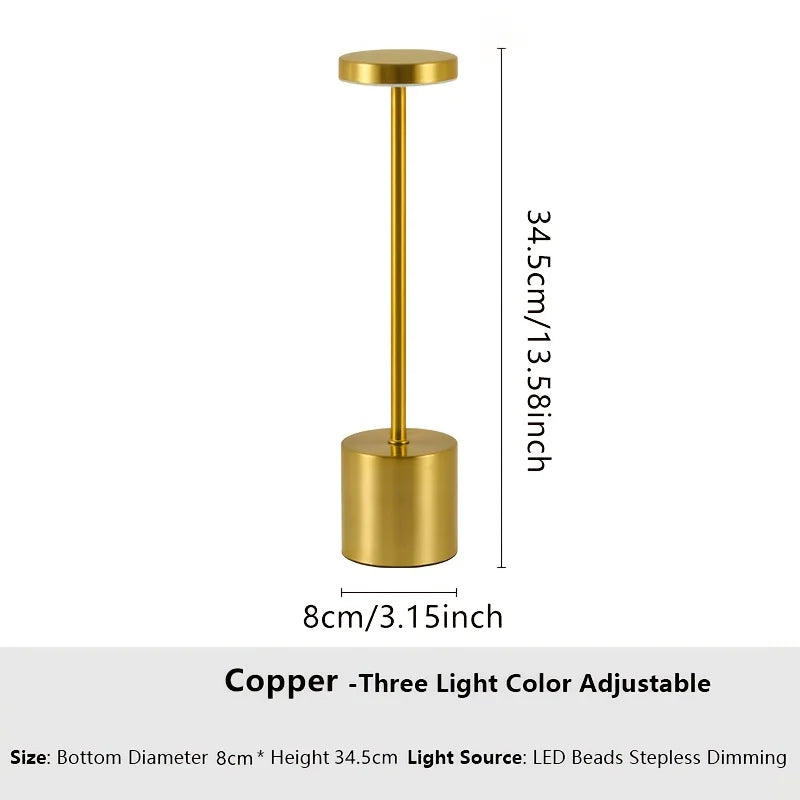 lampe table moderne or noir blanc rechargeable usb interrupteur tactile veilleuse couleurs ambiance chambre
