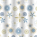 rideau douche fleuré moderne imperméable blanc lavable machine anneaux suspension