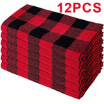 serviettes table orange blanches carreaux classiques pack 12 24 cm45cm
