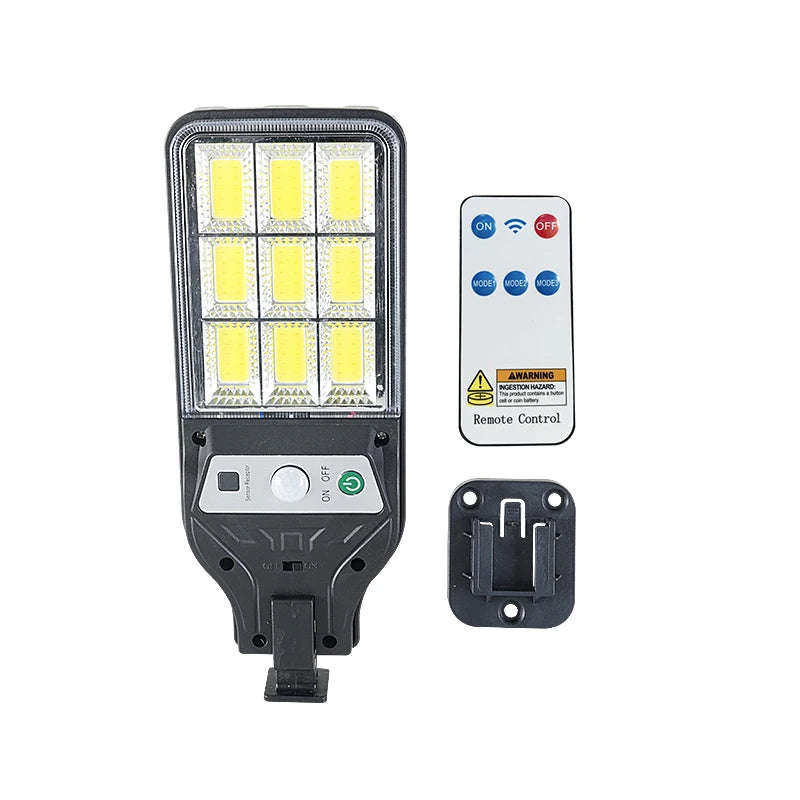 lampe solaire led moderne noire détecteur mouvement télécommande contrôle distant ip68 abs