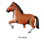 décoration fête anniversaire thème western ballons chevaux bottes cowboys marron noir blanc