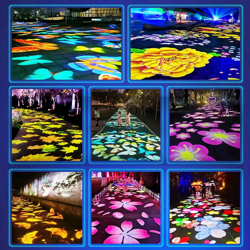 projecteur lumiere dynamique multicolore fleurs modernesextérieur éclairage esthétique économie energie flux lumineux haute qualité