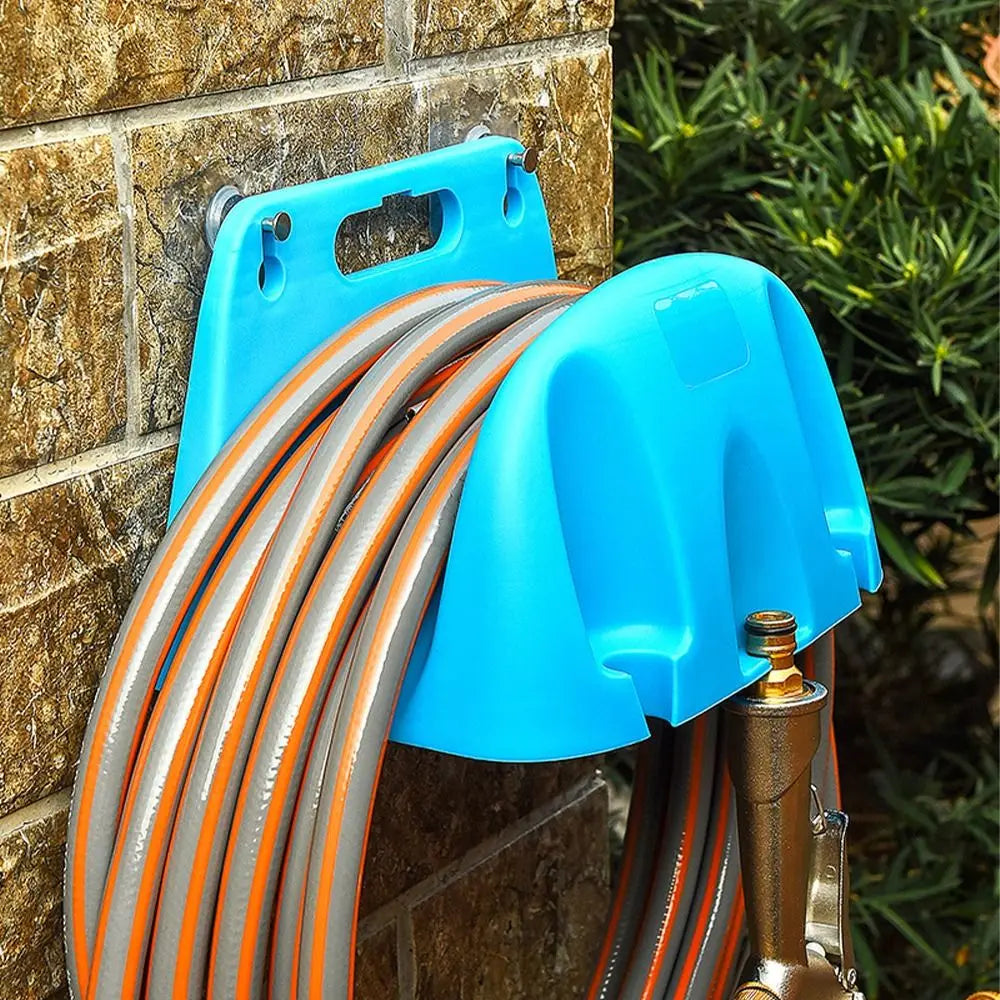 support mural tuyau arrosage bleu orange noir pistolet eau jardin utilitaireextérieur