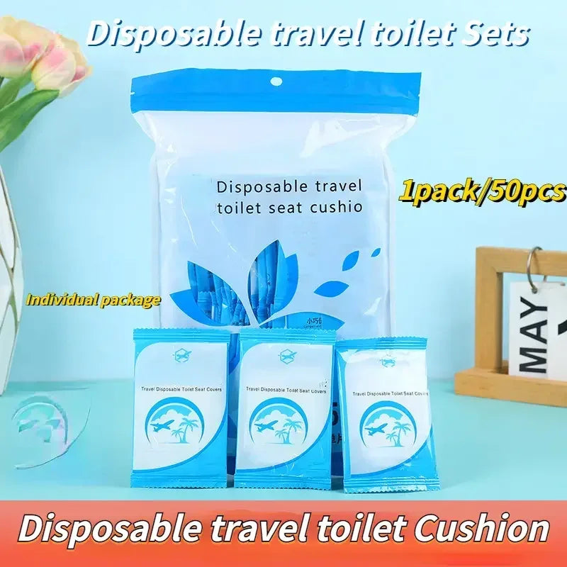 couvre siege toilette jetable transparent adhesif respectueux environnement pratique usage unique paquet individuel