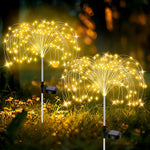 décorations solaires feu d'artifice blanc jaune multicolore moderne filament lumineux extérieur jardin camping