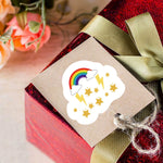 sticker arc ciel nuages étoiles be kind scrapbooking autocollant festif coloré enfants transparent adhésif