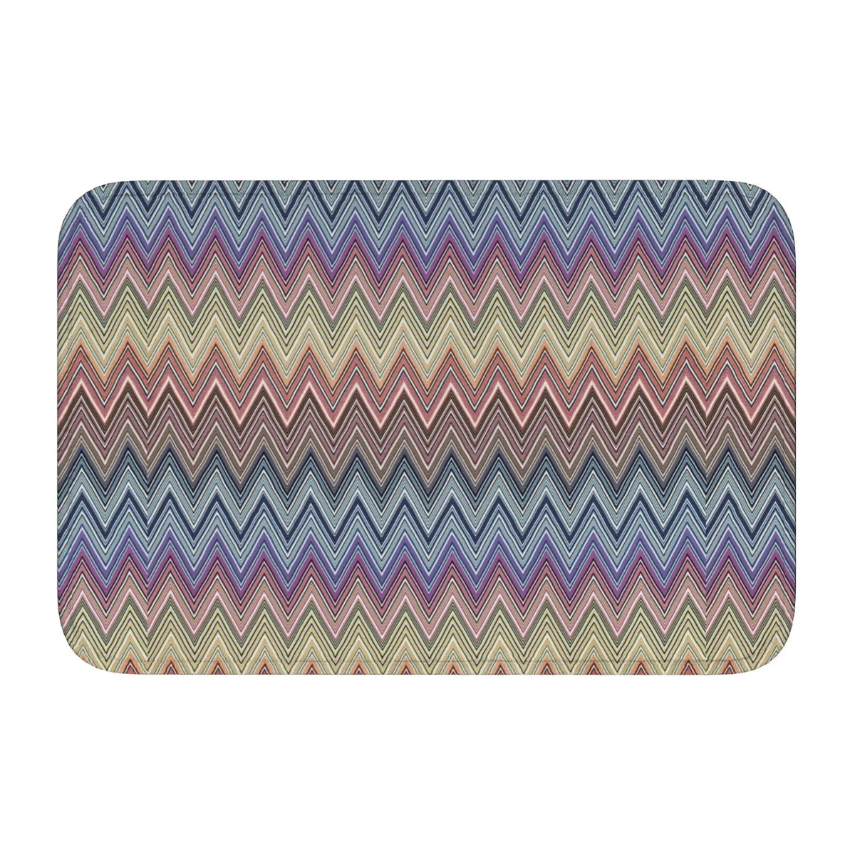 tapis moderne multicolore zigzag antidérapant polyester extérieur intérieur bain chambre
