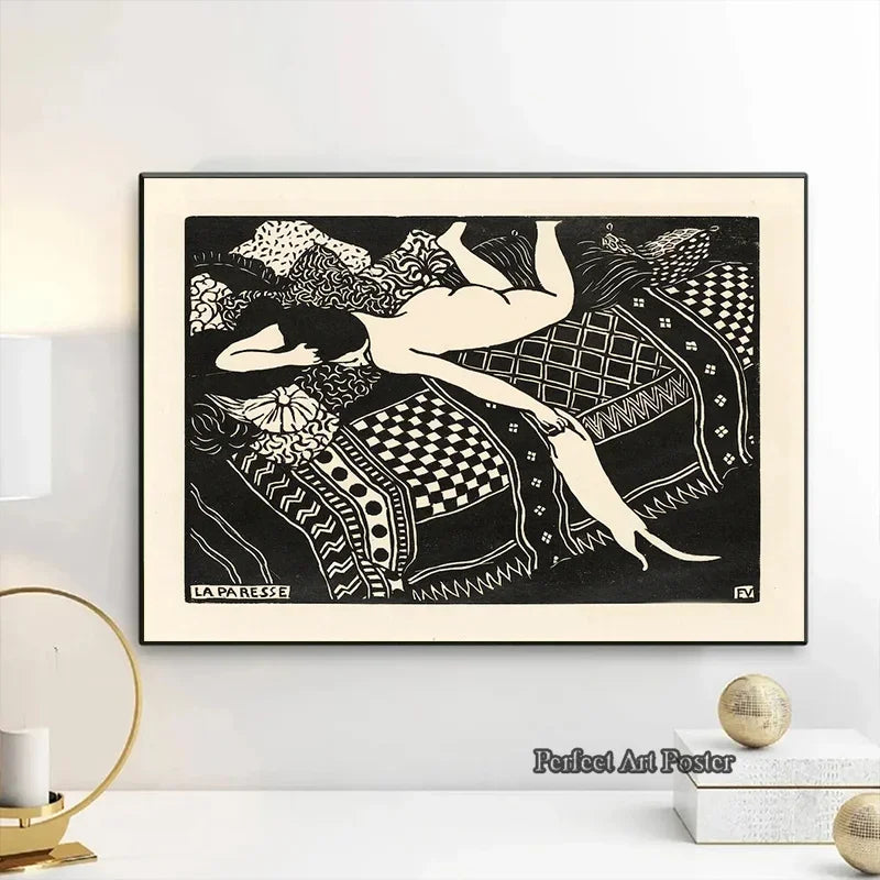 affiche murale noir blanc abstraite art moderne posters impression toile sans cadre decoration mur
