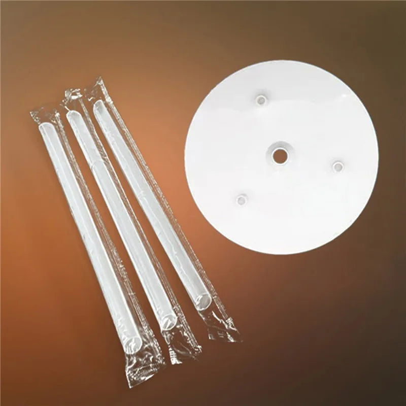 support gâteau blanc moderne tiges verticales plateau rond carré