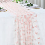 nappe décorative transparente papillons brodés rose violet blanche festive romantique table anniversaire élégante événementière